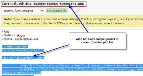 Step-2-Add alert bar at top of Blog in Thesis Theme Step-2-Add alert bar at top of Blog in Thesis Theme