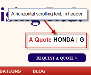 Add Scrolling text in header