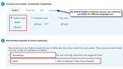 Configure Official Twitter Button Count Configure Official Twitter Button Count