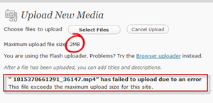 Error increase upload media file size limit in WordPress Error increase upload media file size limit in WordPress