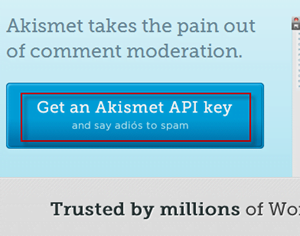 Get Akismet API key Get Akismet API key