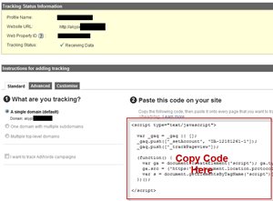 Get Google Analytics Code for website