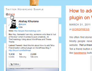 Twitter Hovercard Demo Twitter Hovercard Demo