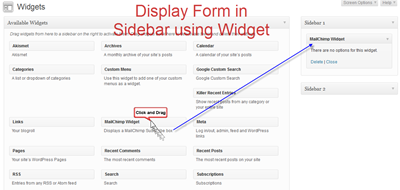 Display MailChimp Form in Sidebar Display MailChimp Form in Sidebar