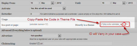 Step3-2 Display Ad Using PHP Code