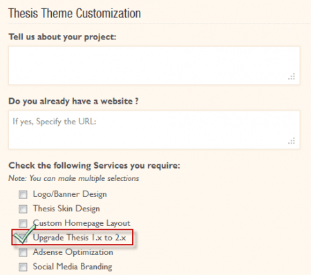 Upgrade to Thesis 2 Service