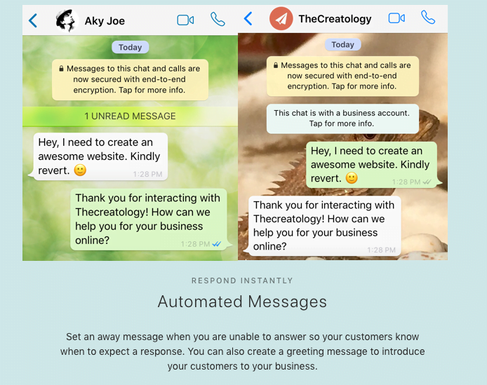Automated Greet and Away Messages on WhatsApp